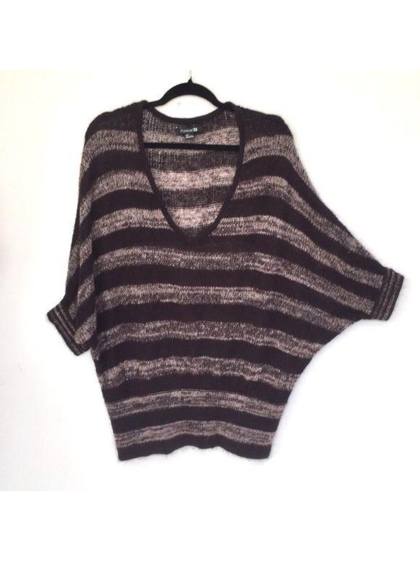Forever 21 Knit Top S - Small Oversized Soft Stripes Euc